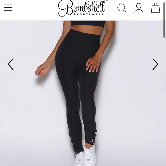 Bombshell Sportswear Pants - Bombshell Sportswear charcoal grey black Snap-Ankle High Waist Leggings